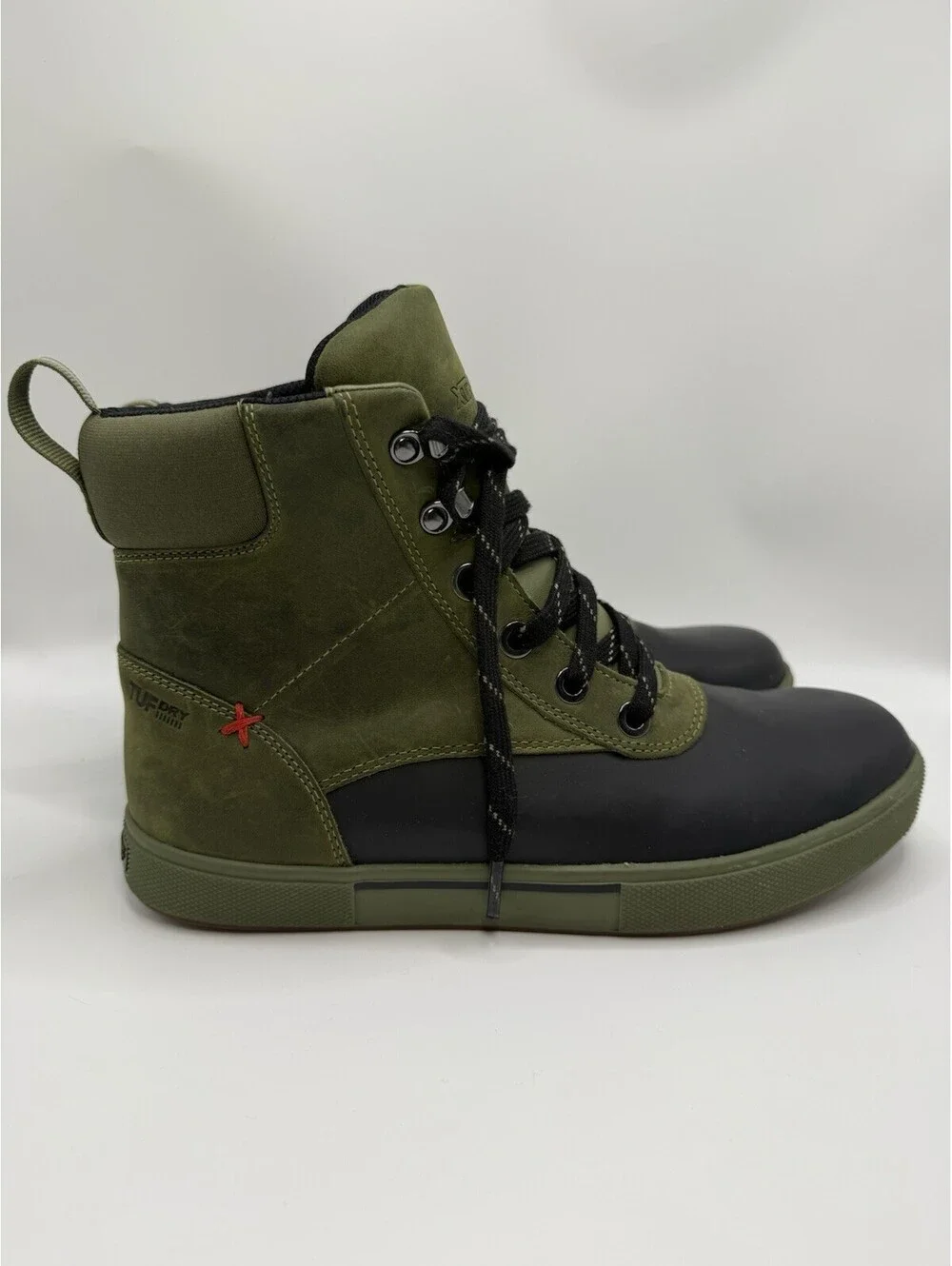 Xtratuf Men's Leather Lac Olive Lace Up Shoes LAL300 Sz 9 NWOB